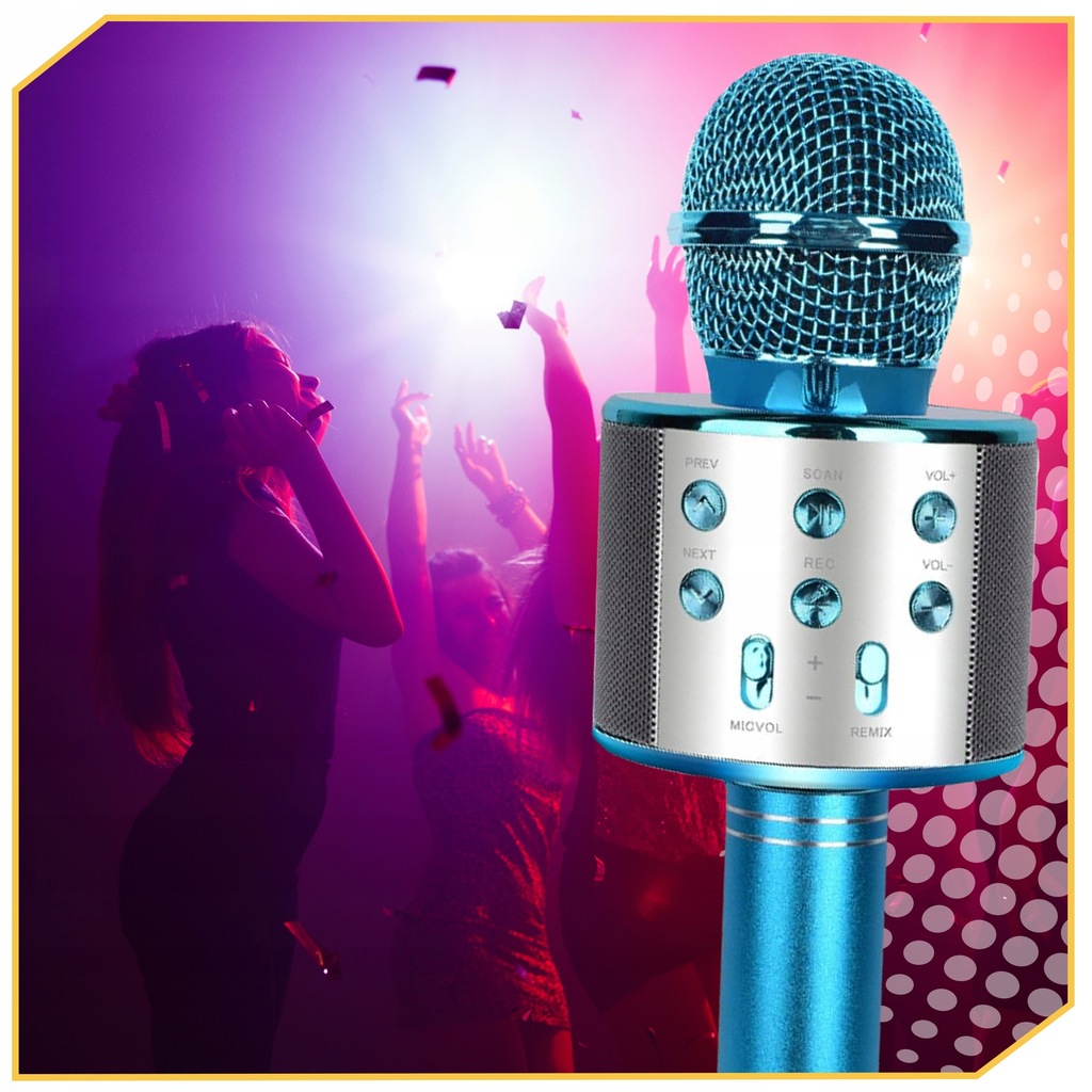 BEZPRZEWODOWY MIKROFON KARAOKE BLUETOOTH GŁOŚNIK DLA DZIECI NA PREZENT USB Stan opakowania oryginalne
